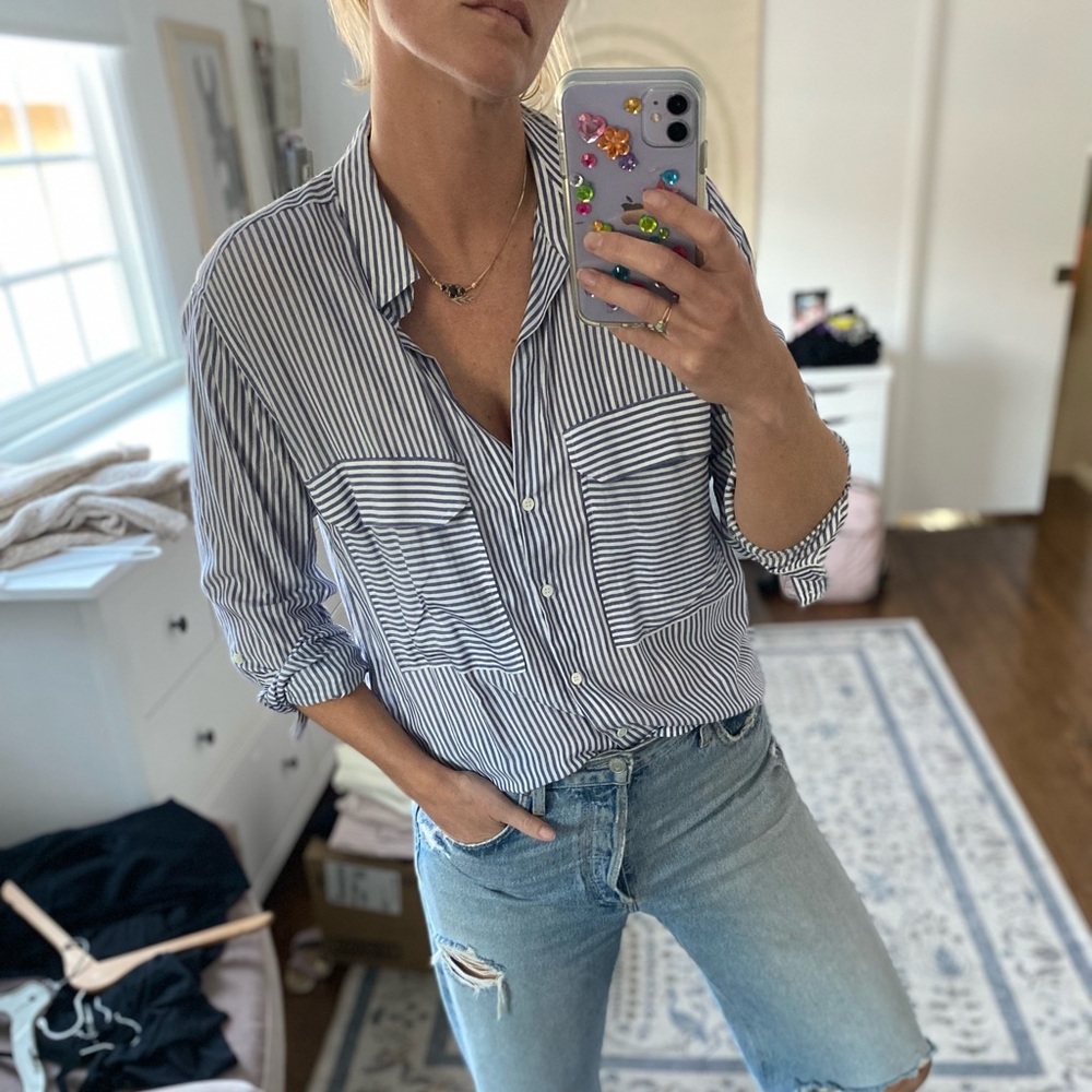 Zara Pinstripe Blouse